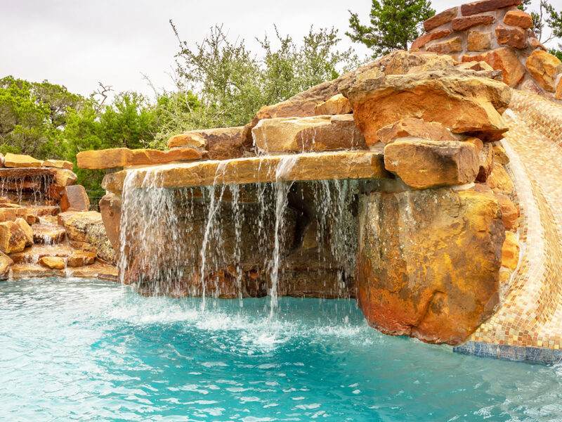 Custom Pool with Waterfall Grotto