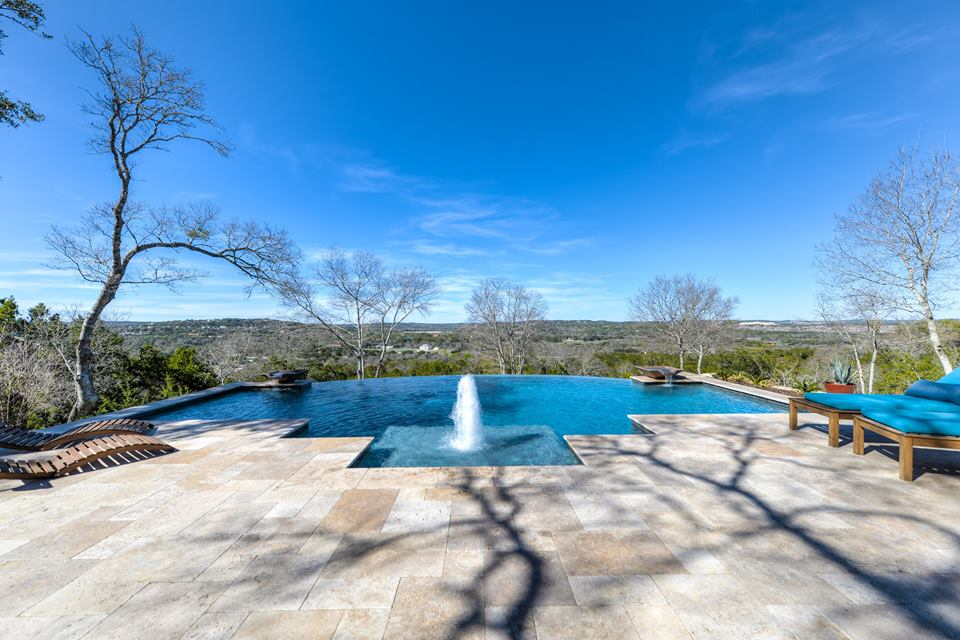 Modern Design Infinity Pool with fountain