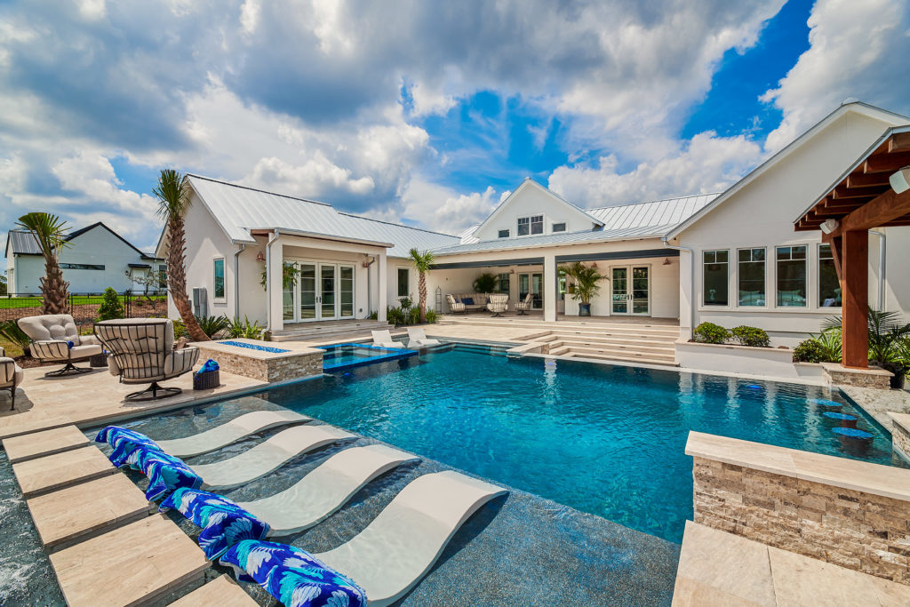 luxury poolscape with infinity edge