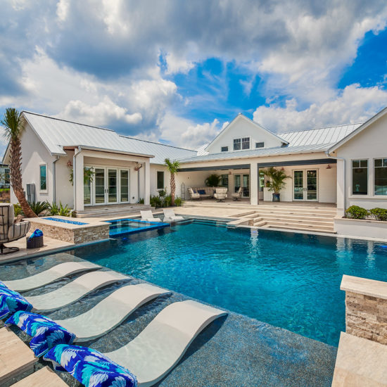 luxury poolscape with infinity edge