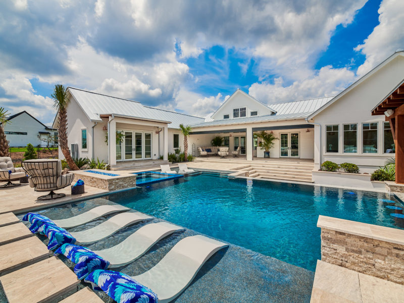 luxury poolscape with infinity edge